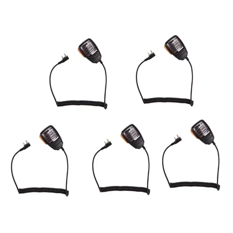 

Lot 5ps 2 Pin K Type Metal Panel PTT Remote Mic Handheld Waterproof Speaker For Baofeng UV-5R 888S UV-82 UV-S9 Kenwood TYT Radio