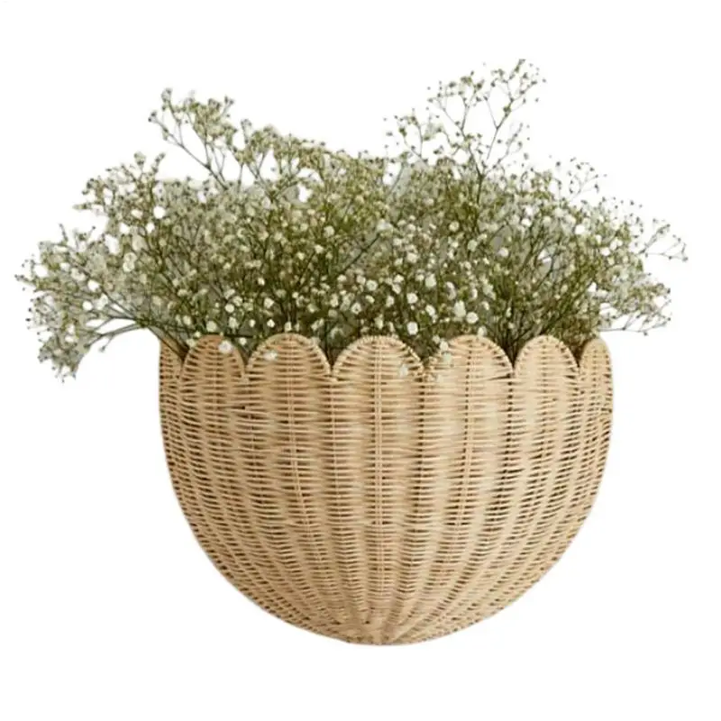 

Органайзер для хранения ручной работы из ротанга, плетеная настенная корзина из ротанга, органайзер с зубцами, домашний декор для хранения для гостиной, учебы, медсестры