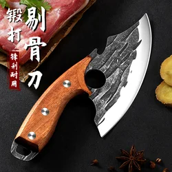 Cuchillo de corte de carne forjado a mano para exteriores, cuchillo profesional para matanza, venta de carne, novedad de 2024