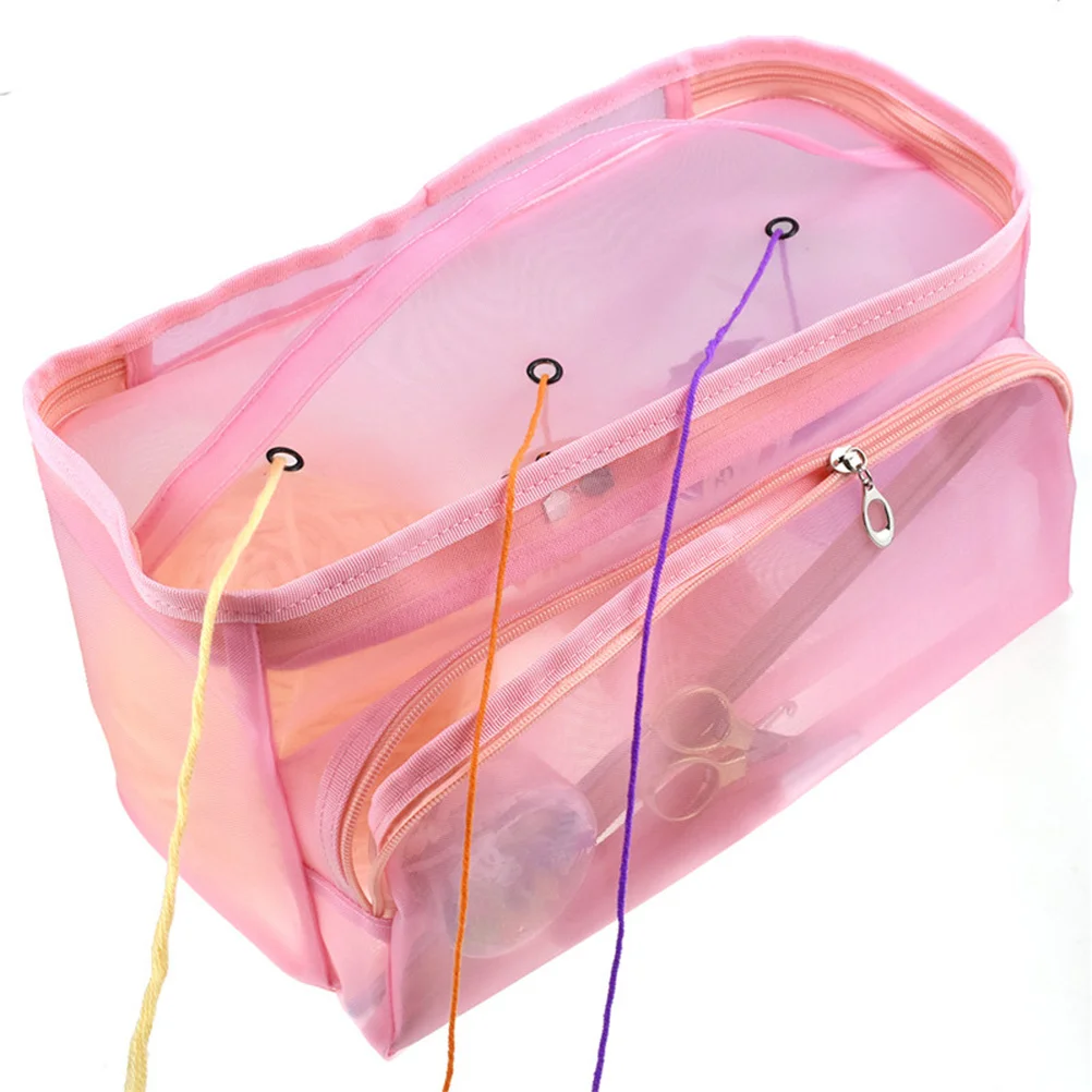 

Knitting Bag Large Capacity Heavy-Duty Nylon Mesh Yarn Organizer Storage Case Portable Sewing Holder For Knitting Needles