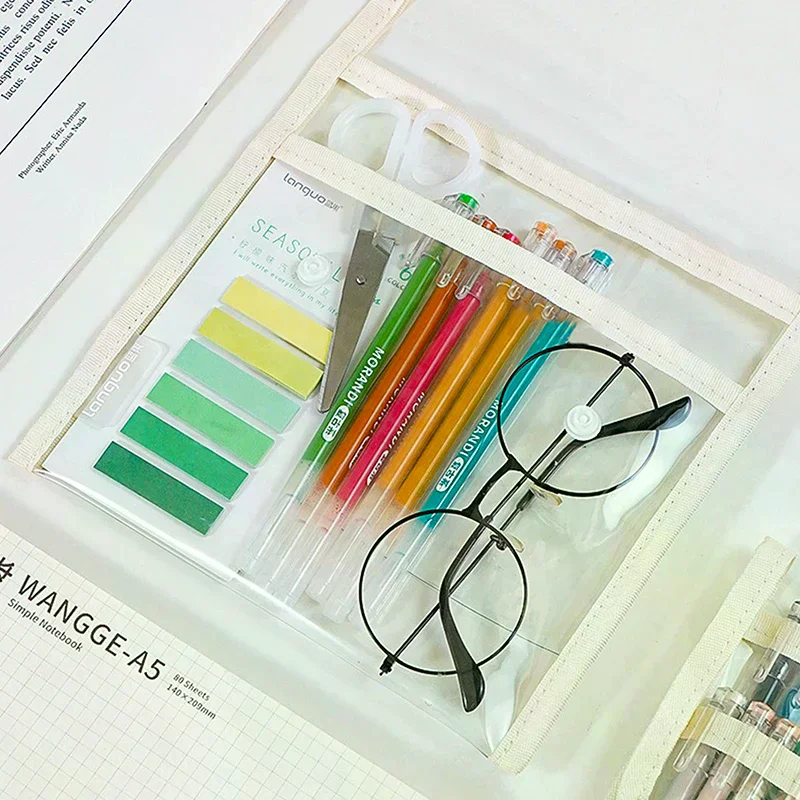 حقيبة أقلام ملونة محاسبة يدوية سعة كبيرة حقيبة تخزين القلم يمكن أن تحمل 36/108 جل أقلام حقيبة أدوات مكتبية محمولة #6