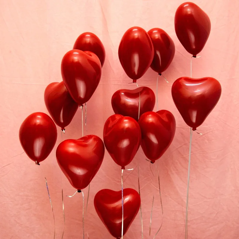 10 Zoll rotes Herz Ballon Hochzeits dekoration Liebe aufblasbare Latex Ballon Valentinstag romantische Jubiläum Dekor liefert