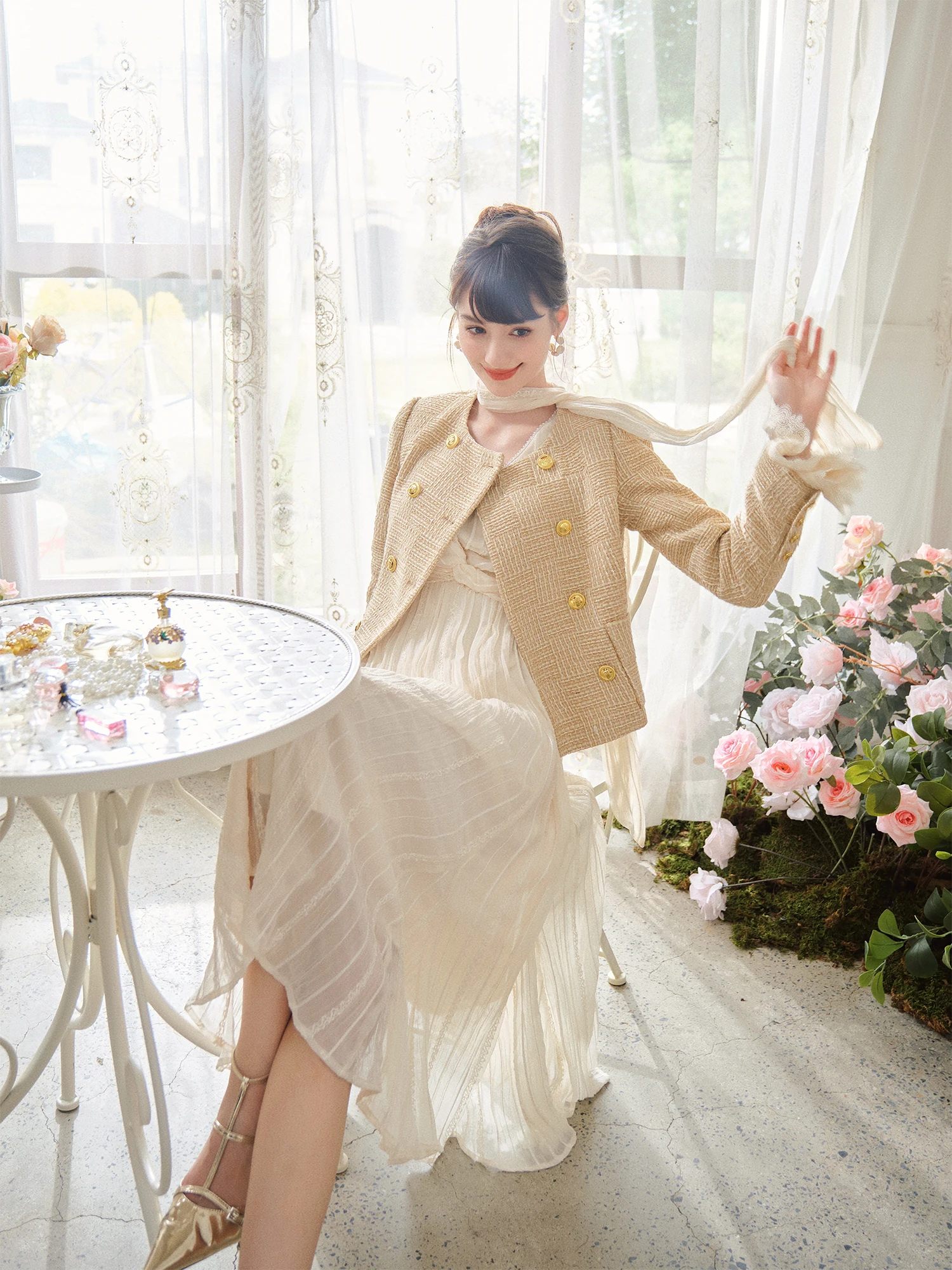 

Женский жакет Ele round Ne Double Buttoned Small Fraance Jaet от Yuxiao Xiao, высококачественный, из шерстяной смеси, для ранней осени