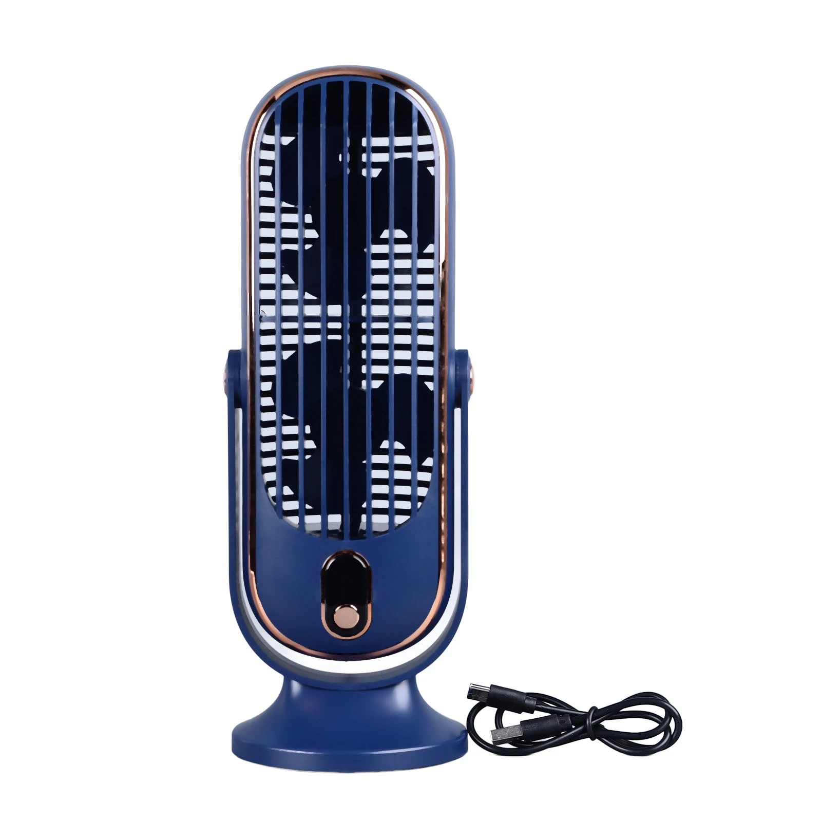 Table Tower Fan Portable USB Plug In 5 Gears Quiet Brushless Motor Tower Fan for Car Home Blue