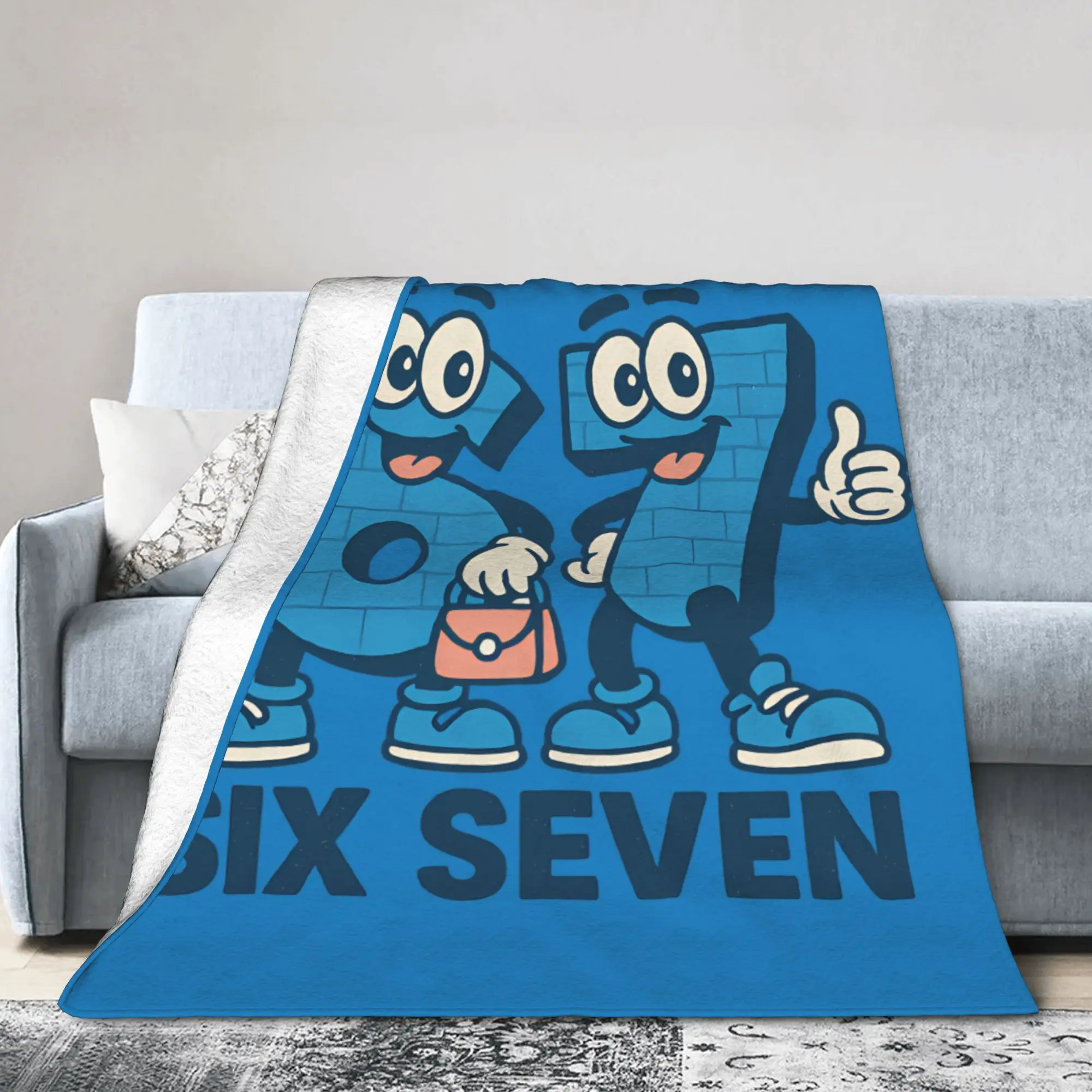 67 Six Seven 6-7 - Funny Italian Brainrot Kids Gaming Meme  Blanket Super Soft Flannel Relax Gifts  Throw Blanket Bedding Throws