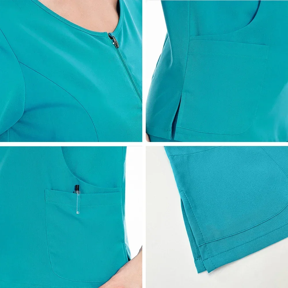 Uniforme de gIslande pour femmes, ensemble de gIslande pour infirmière médicale, haut de salon de beauté, salopette clinique, haut de spa, ensemble de soins pour médecins