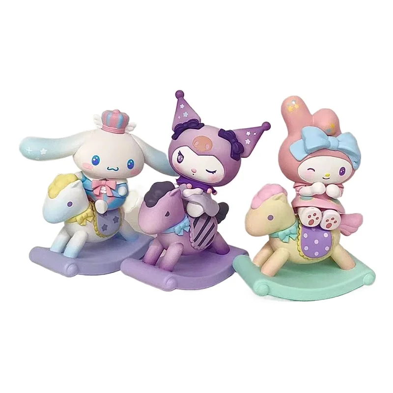 

Аниме-фигурка Sanrio троянская лошадь серии игрушки Kawaii My Melody Kuromi Cinnamoroll кукла милые Рождественские сувениры для детей