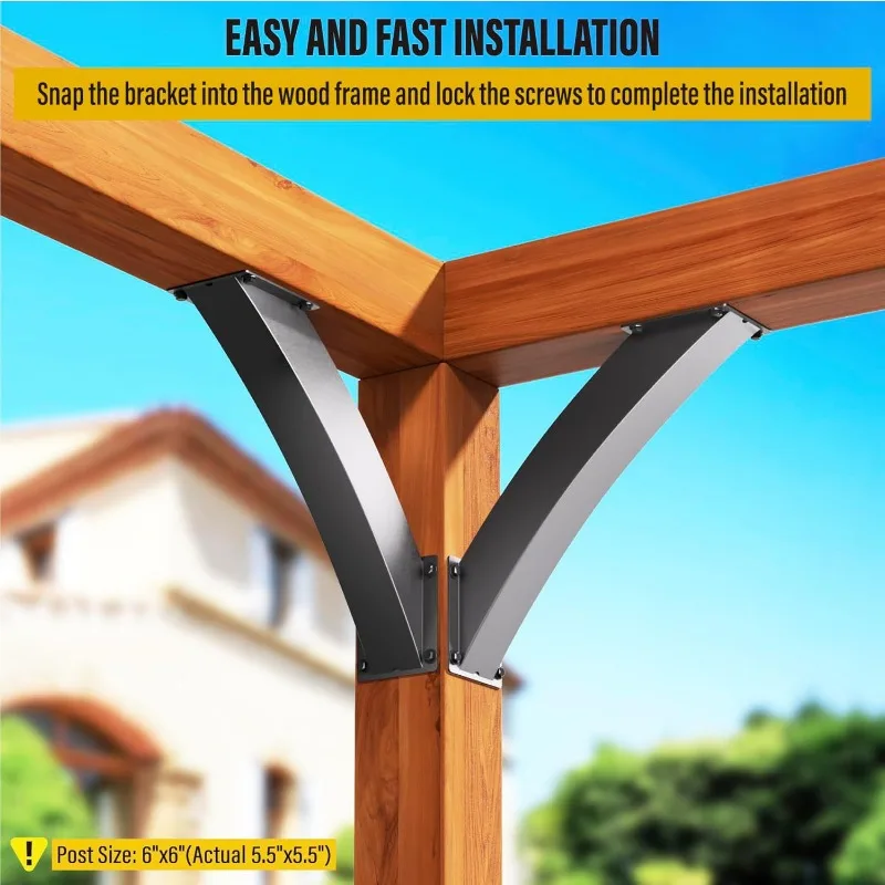 Heavy Duty 45 Degree Angle Support Bracket Wooden Beam Support Post Bracket Pergola Porch Hardware Support Brace