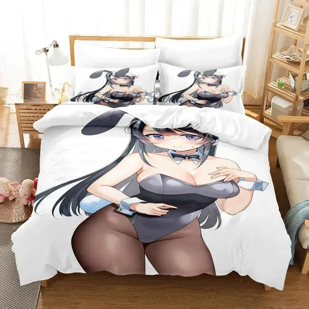 

3d Print Anime Sexy Girl Sakurajima Mai Bedding Set Single Twin Full Queen King Size Bed Set Adult Kid Bedroom Duvet cover Sets