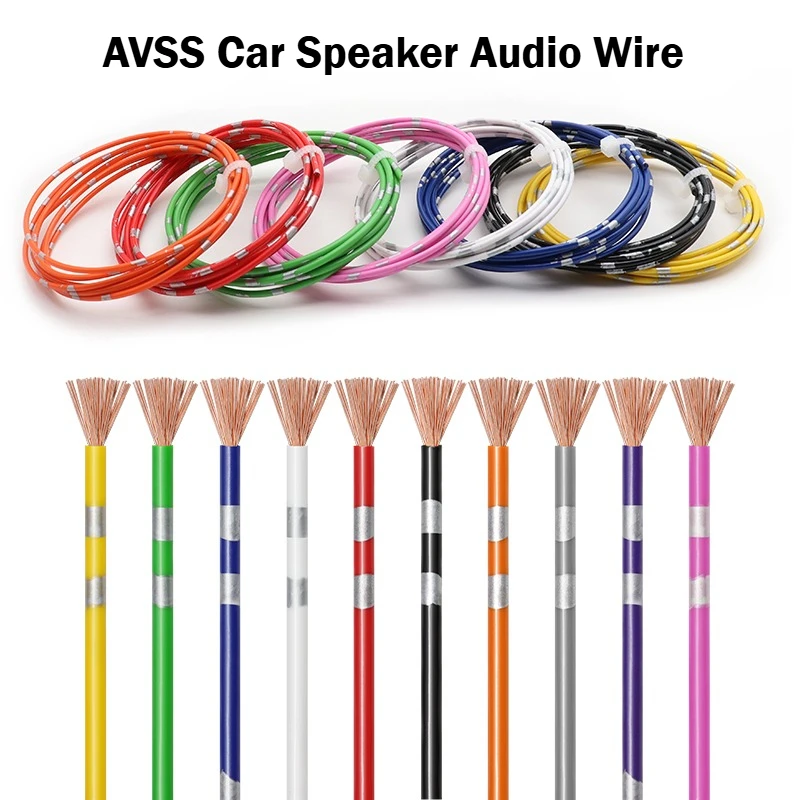 

Sq0.3/0.5/0.85/1.25/2.0/2.5mm AVSS Car Speaker Audio Wires Thin PVC Insulated Pure Copper Cable DIY Automotive Power Cord Line