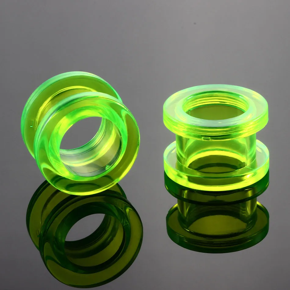 2PCS 2-20mm Transparent Acrylic Ear Stretchers Plugs Tunnels Expander Flesh Hollow Screw Earrings Piercing Body Jewelry