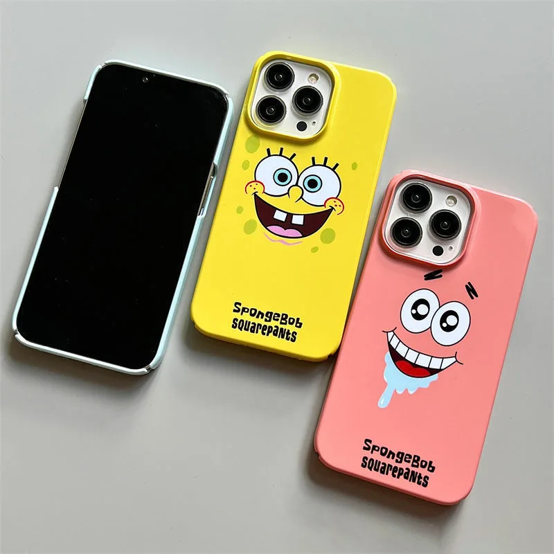 Etui na telefon Anime SpongeBobs Cool do iPhone\'a 16 15 14 13 12 11 Pro Max XS XR XSMax 6 7 8 Plus Glossy HD Hard PC Cover