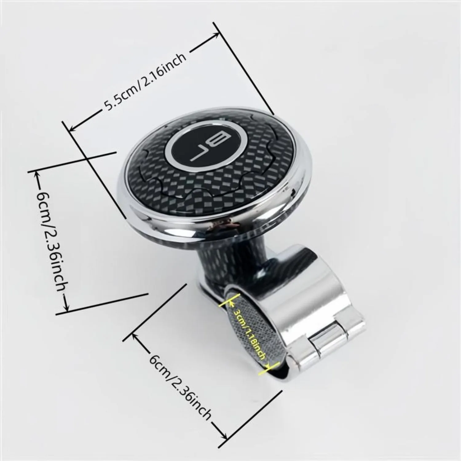 Lenkradknopf, Auto-Lenkradknopf im Kohlefaser-Stil, Auto-Lenkrad-Rotator, Auto-Innenzubehör, Griff