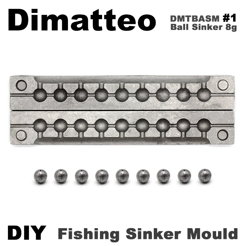 Dimatteo DIY Fishing Ball Sinker Mould DMTBASM/#1 Ball Sinker 8g 9 Cavities