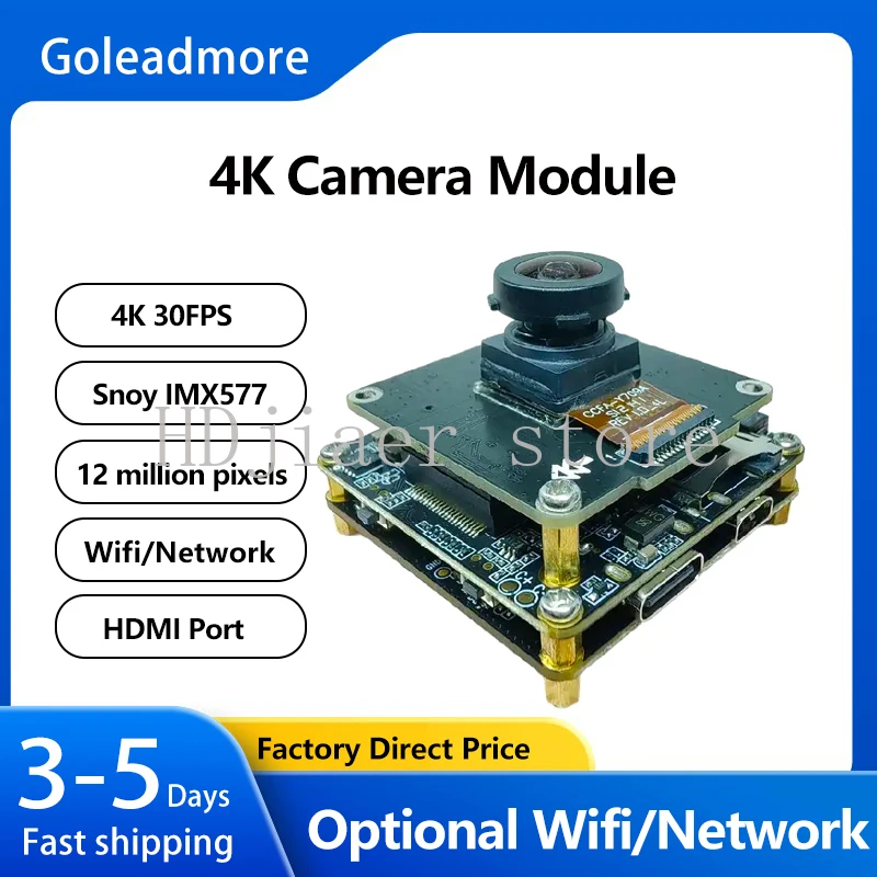 

Wasintek 12mp Camera Module Diy 4k 30fps Usb2.0 Industrial Inspection Camera Eis 130° Wide-angle Wifi Action Camera Module