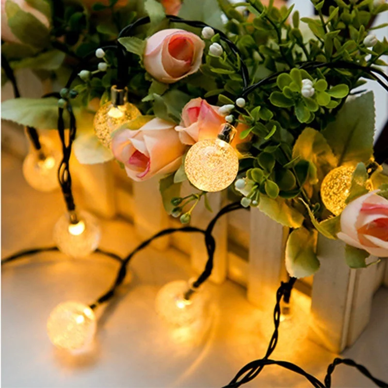 

8 Modes Solar Light Crystal Ball LED String Lights Fairy Lights Garlands For Christmas Party Outdoor Decoration 5M/7M/12M/22M