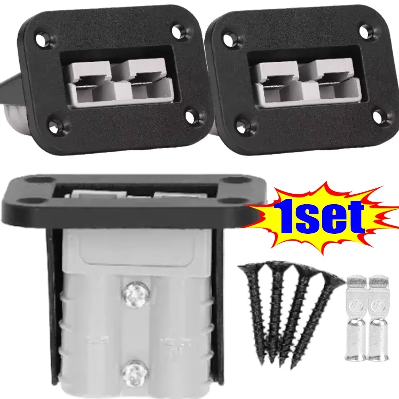 1Set 50A Cable Connectors Plug Flush Mount Bracket Panel Cover for Caravan Camper Boat Truck for  Plug Connectors