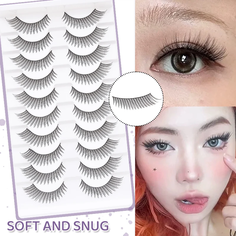DINGSEN Anime-Wimpern, Vollstreifen-Wimpern, 10 Paar, dicke Wimpern, wiederverwendbare falsche Wimpern, Großhandel für Make-up, Beauty-Wimpern – Detail 4