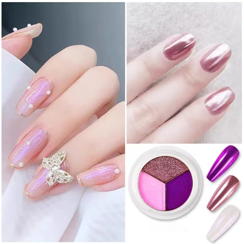 1Box Colorful Nail Mirror Glitter Powder Nail Art Gel Polish Chrome Dust Pigment Paint Dip Metallic Shiny Manicure Decorations