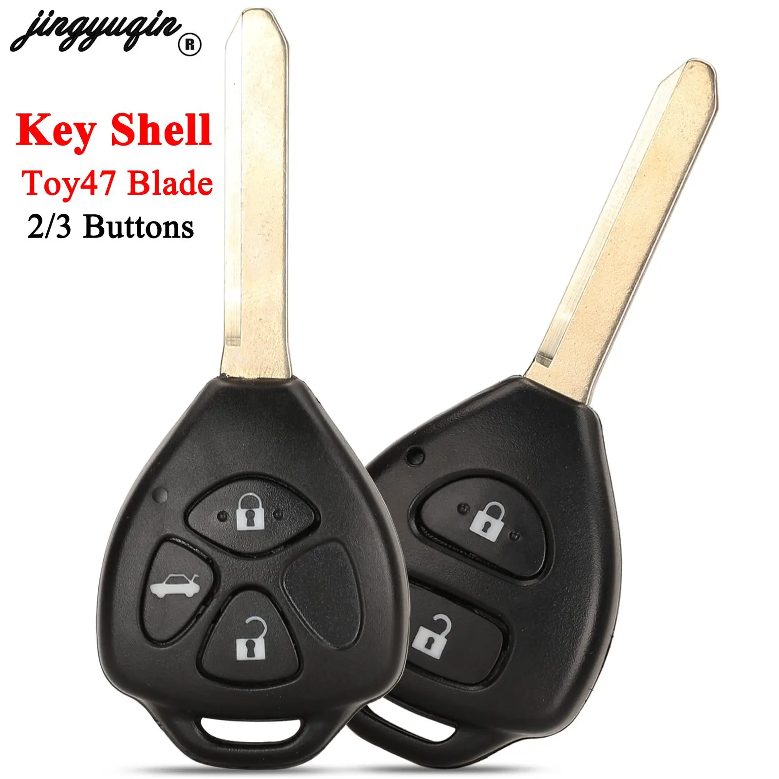 jingyuqin 2/3 Buttons Car Remote Key Shell Case For Toyota Auris Corolla Verso Yaris Auto Cover Fob TOY47 Blade Replacement