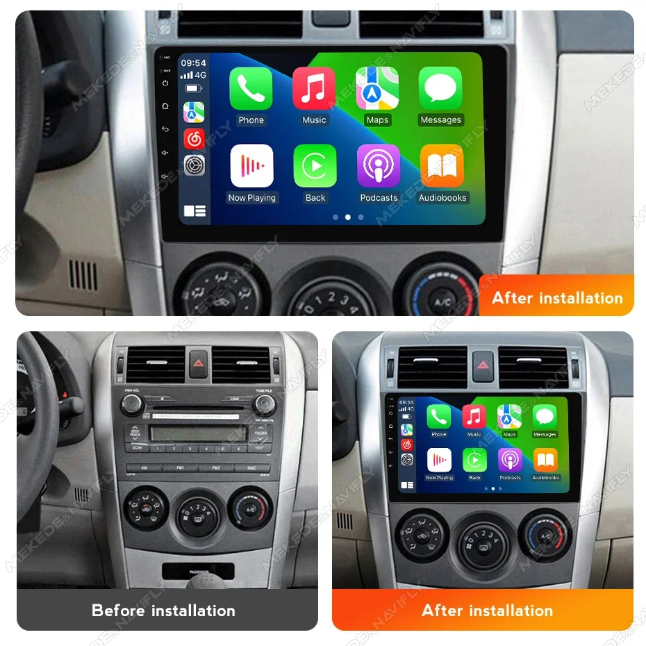 New 2025 Android Carplay Stereo Car Radio For Toyota Corolla 2006 - 2013 GPS Navigation Smart Systems Auto Multimedia Player