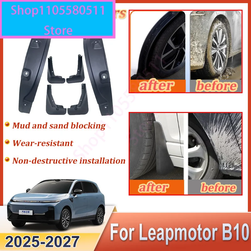 Car Wheel Mudflaps For Leapmotor B10 2025 Accessories 2026 2027 Splash Guards Mud Flaps Styling Fenderss Auto Protector Bodykits