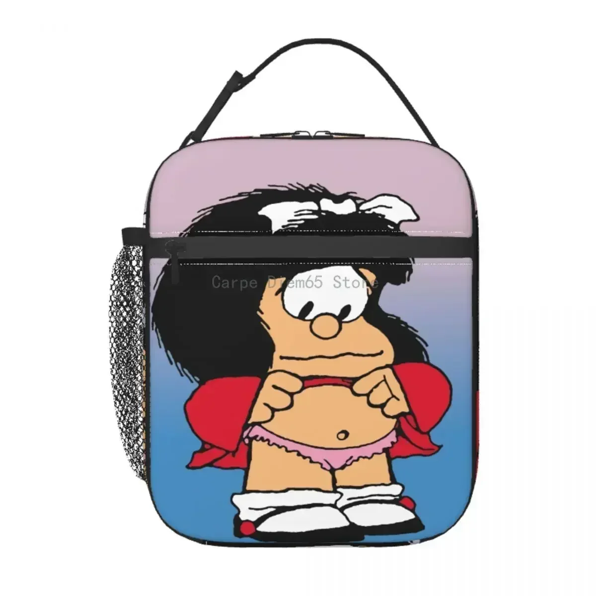 Funny Mafalda Insulated Lunch Bag for Women Resuable Quino Comic Cartoon Cooler Thermal Box Office Work School