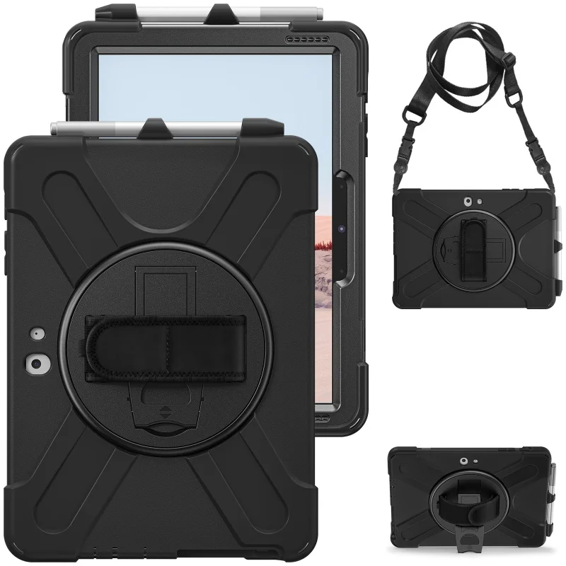 

Case For Microsoft Surface Go 4/3/2/1 Gen Tablet Full Protective Silicone Cover 10.5 inch Pencil Holder Build-in Stand Handheld