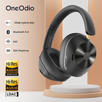 Oneodio A5 ANC Bluetooth 5.4 Wireless Headphones -45dB Hybrid Active Noise Canceling Over-Ear Headset with ENC Mic Hi-Res LDAC