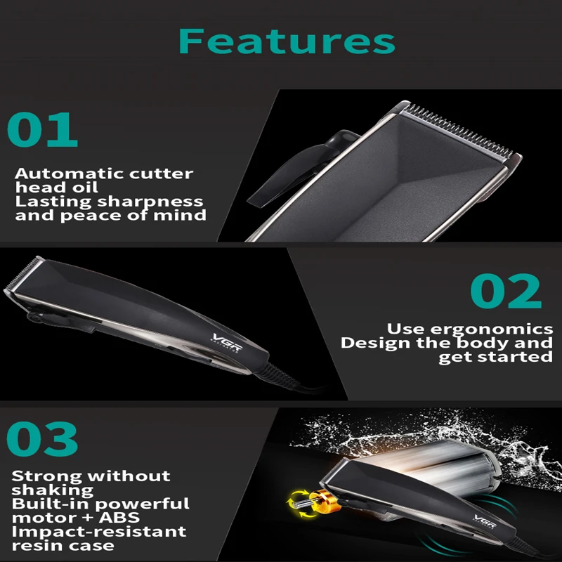 VGR V-033 машинка для стрижки волос, электрический профессиональный триммер для личной гигиены для мужчин, парикмахерские принадлежности, салонная домашняя техника, стрижка VGR 033