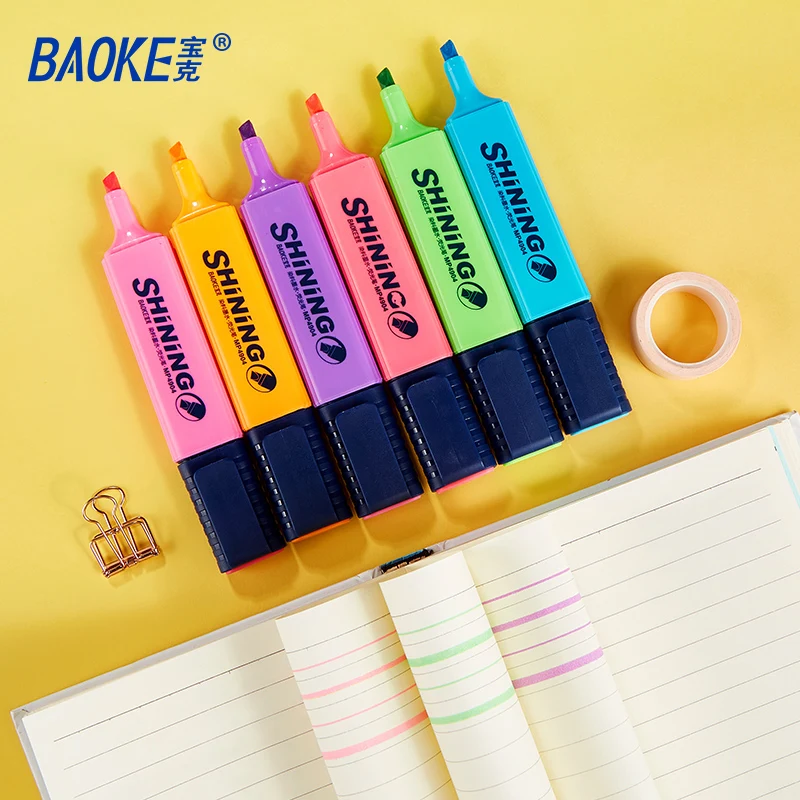 BAOKE MP4904 Highlighter Marker Pen 6 Colors