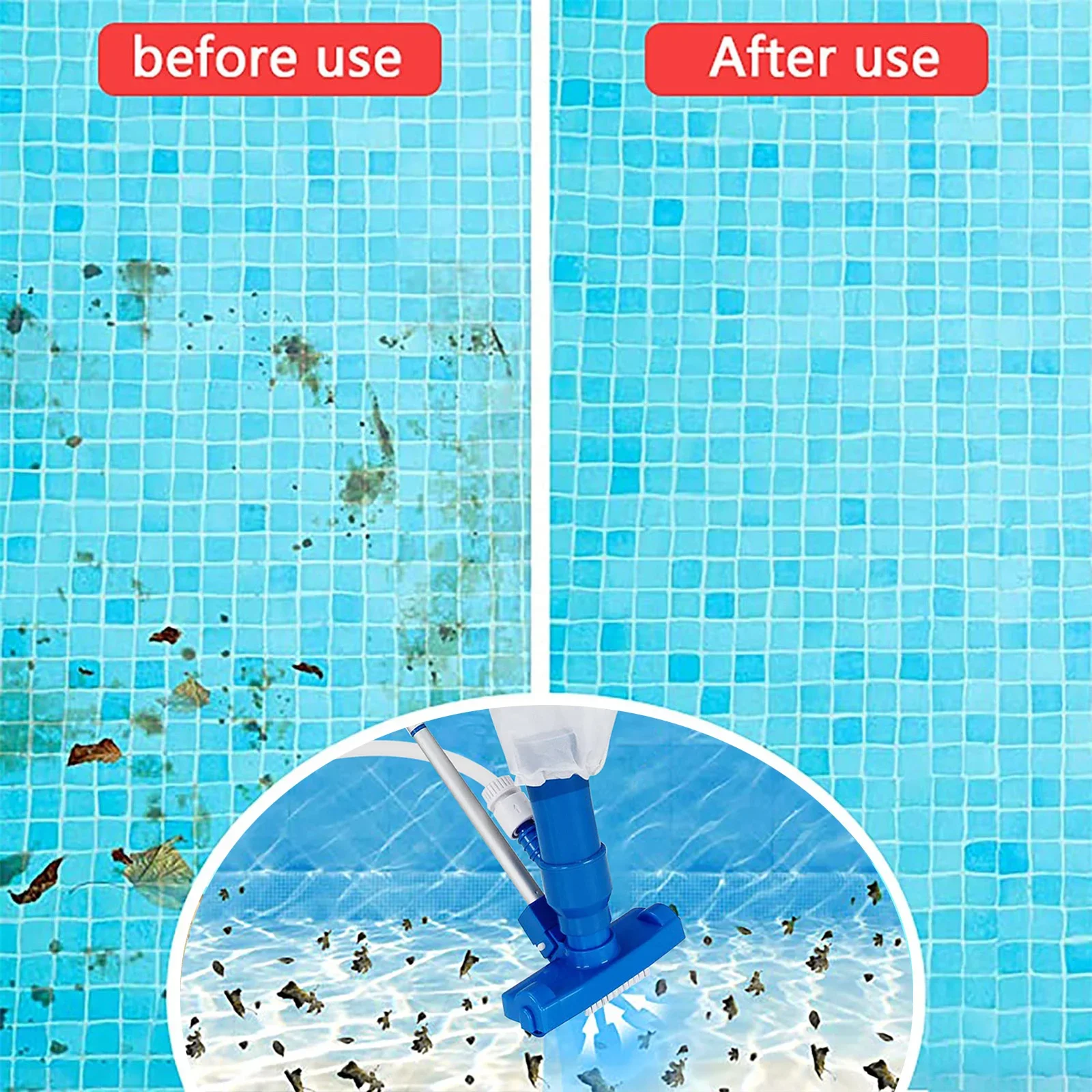 Swimming Pool Vacuum Cleaning Tool Pond Vacuum Jet Underwater Cleaner Brush Head Pool Cleaning Net Pool Accessories EU/US Plug