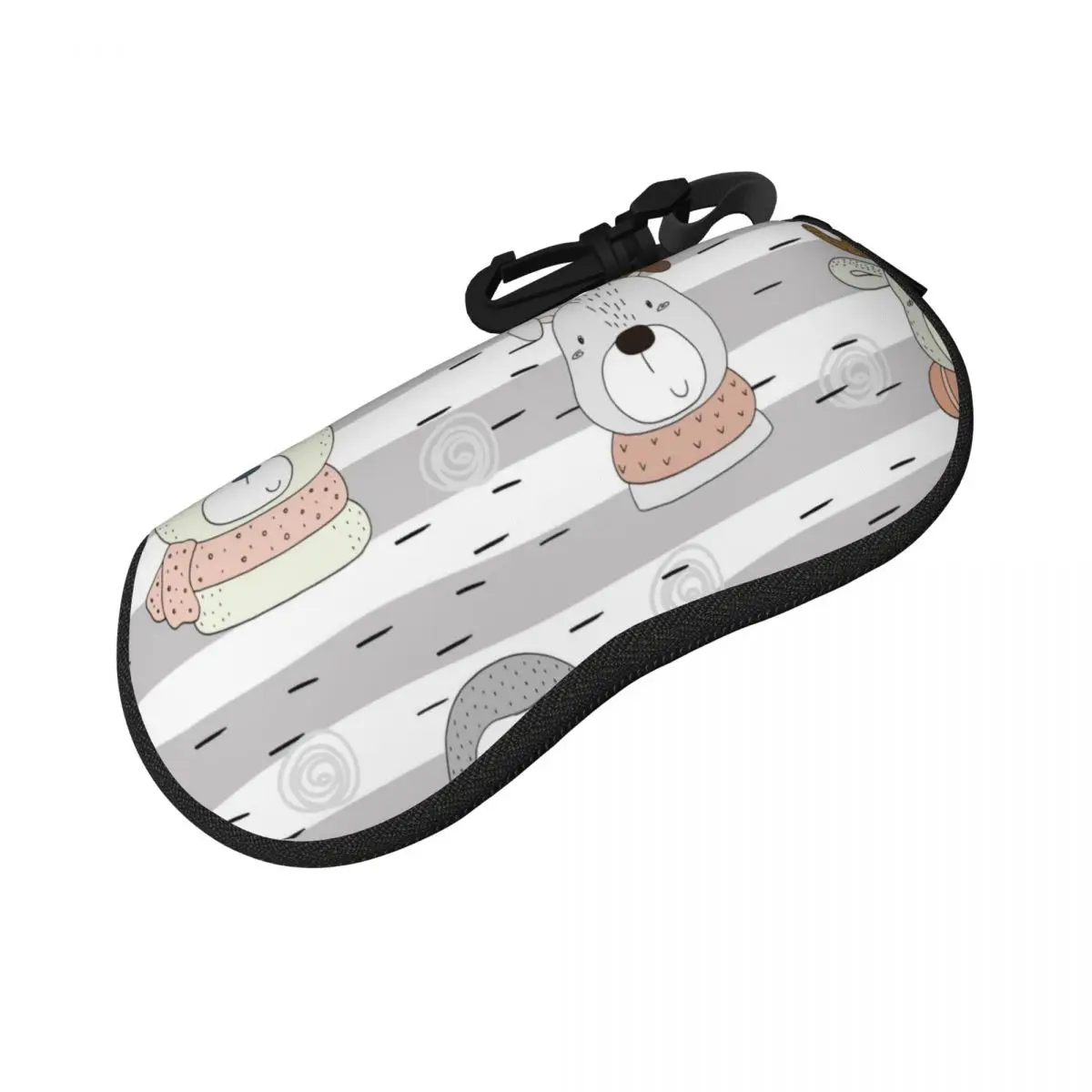 Eyeglasses Protector Cases Cool Sunglass Case Wiener Cute Hand Drawn Doodles Funny Animals Seamless BadgerGlasses Pouch