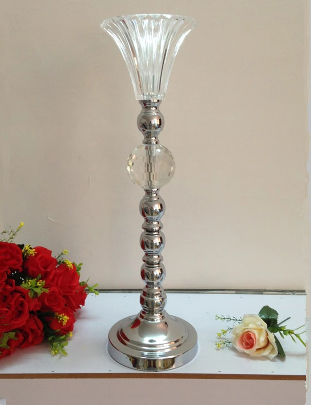 53 cm height silver Creative metal candle holder wedding centerpiece event road lead party flower rack 1 lot = 10 pcs