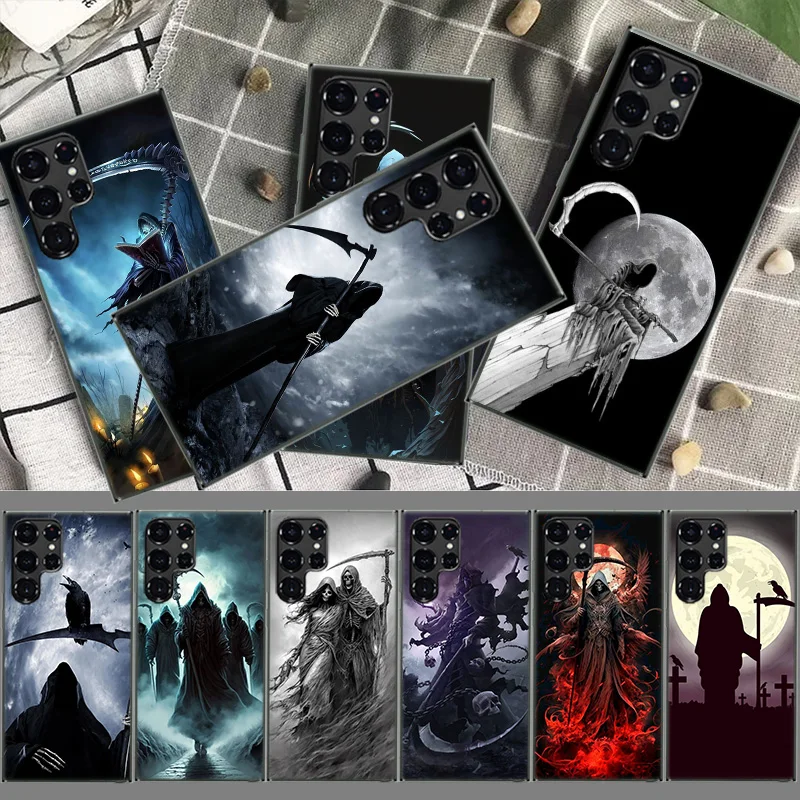 Death Grim Reaper Skull Cases Telefoonhoesje voor Samsung Galaxy S26 Ultra S25 Edge S24 S23 FE S21 Plus S20 S22 Cover TPU Capa Shell