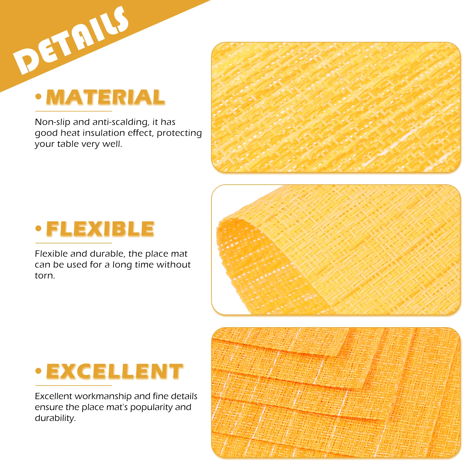 

6 Pcs Table Mat Mats for Dining Room Placemats Kitchen Heat Resistant Tablemats Anti-scald