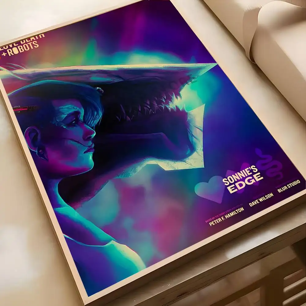 البرامج التلفزيونية الساخنة L-Love Death Robots-MT ملصق فني اللوحة ملصق مع مطبوعات غرفة نوم المنزل غرفة المعيشة الديكور هدية