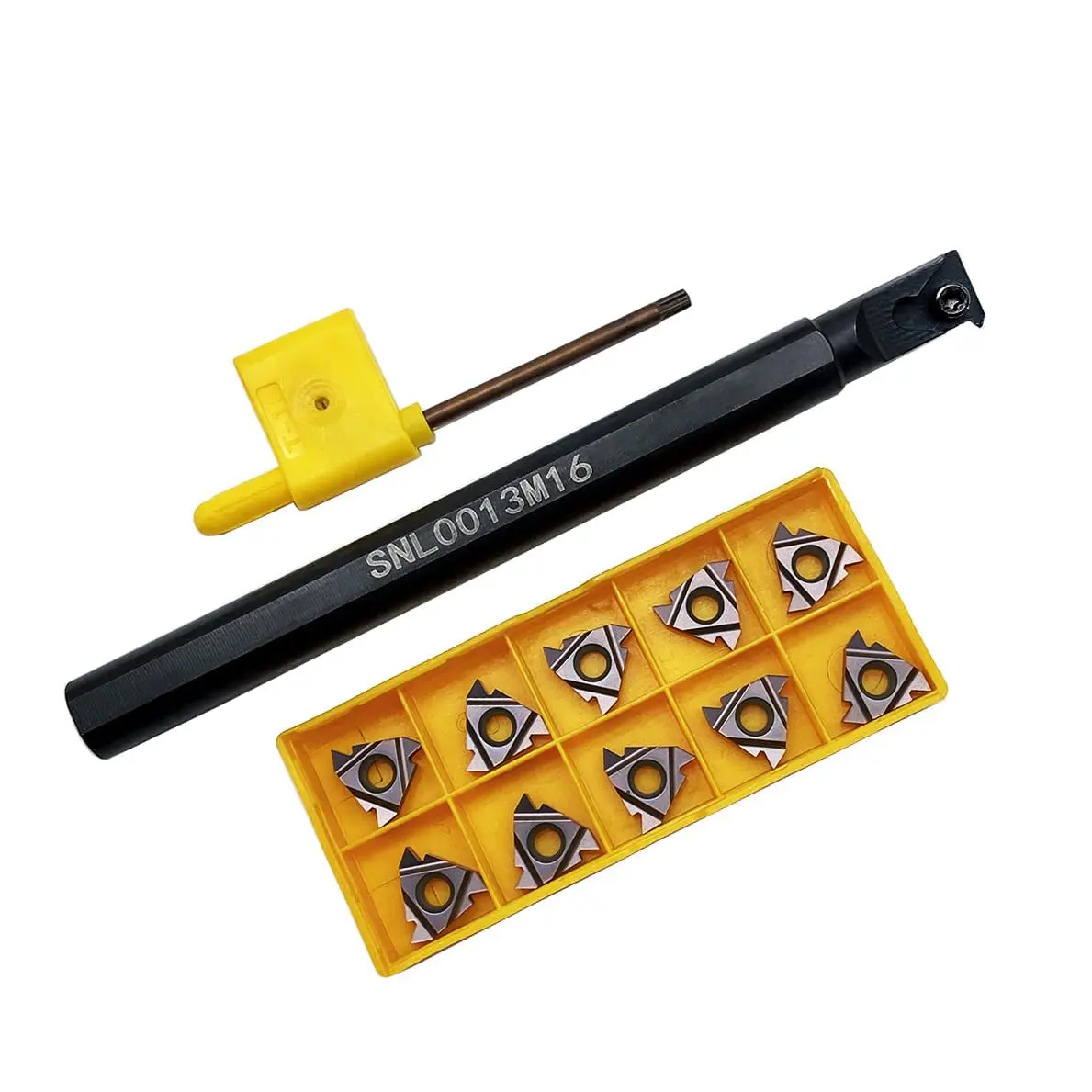 

Резьбонарезная оправка 1/2" SNL 0013M16 с левой резьбой и 10 твердосплавными пластинами для наружной резьбонарезки