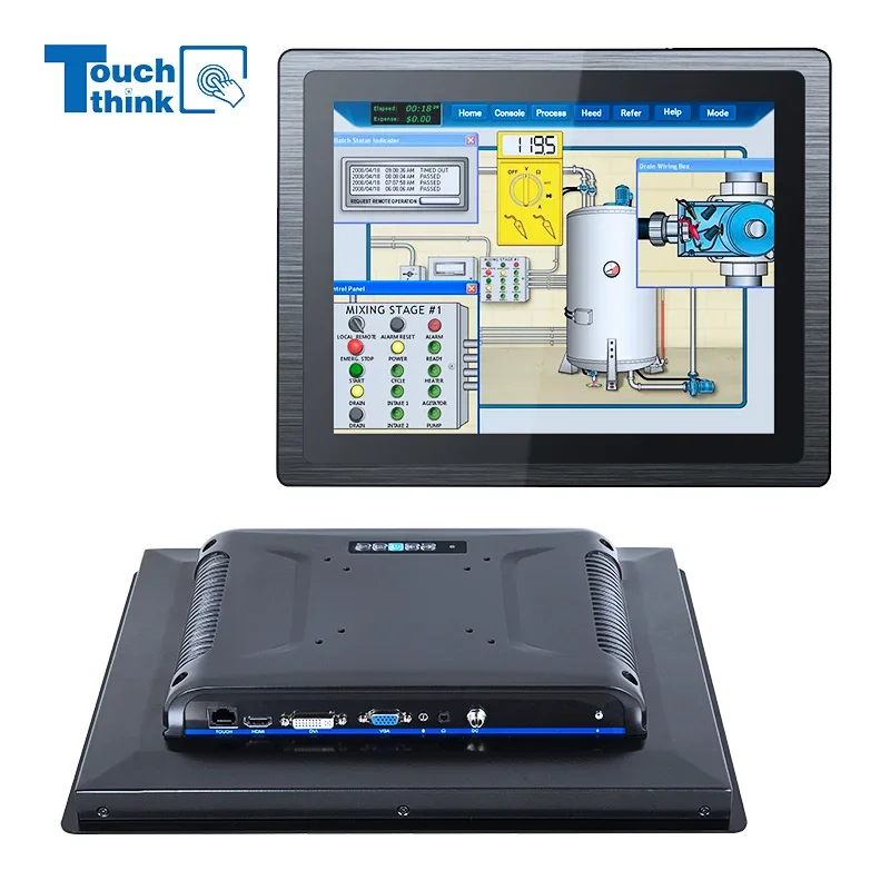 2026 10.1/21.5 Inch Industrial Linux IPC Touchscreen Computer Waterproof IP65 Fanless for Harsh Environments Panel Mount Embedde