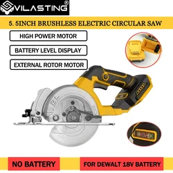 5.5IN Electric Circular Saw Brushless External Rotor Cordless HighPower Cutting Woodworking PowerTool For Dewalt 18V Battery Pin
