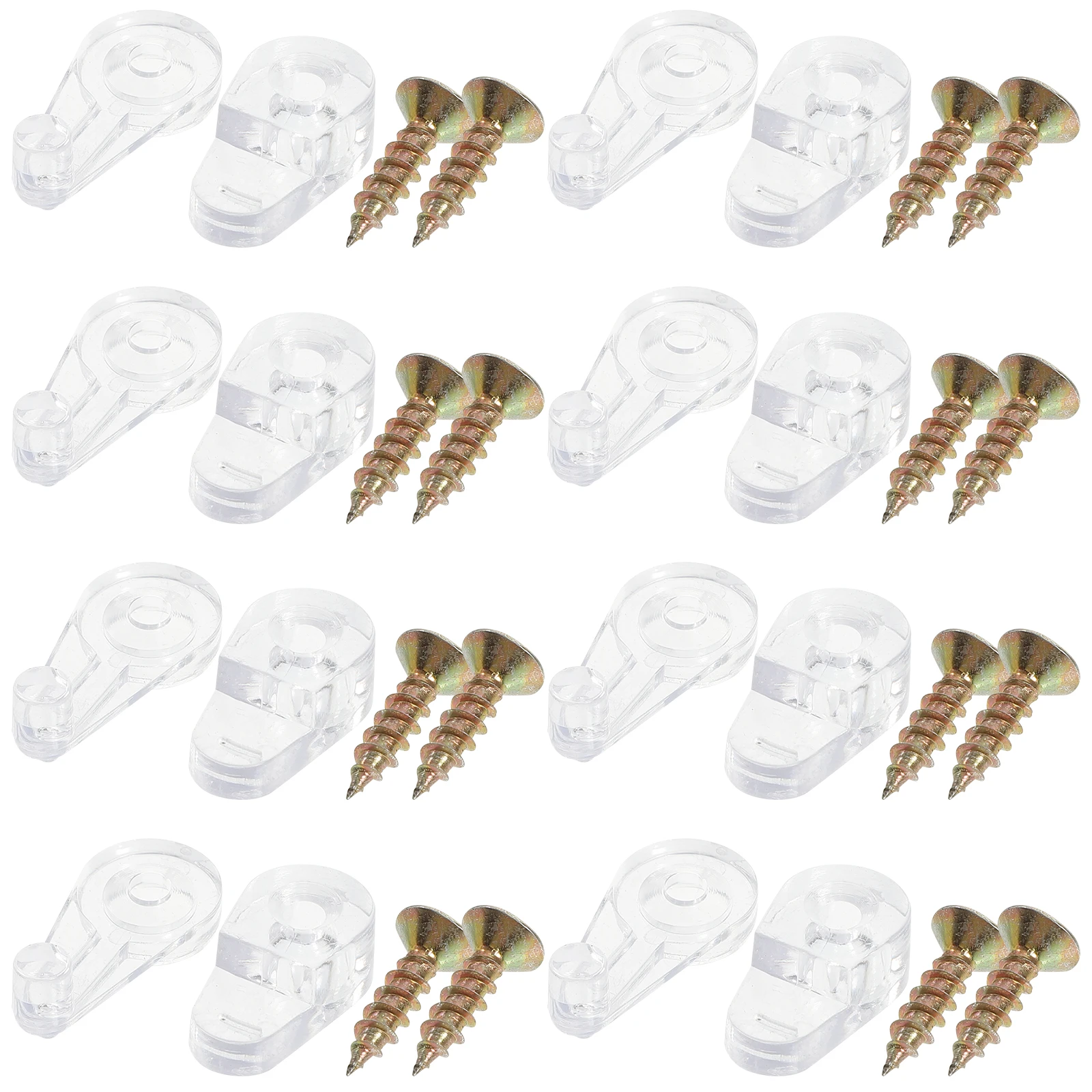 

60 Sets Glass Clips Fixing Accessories Premium Plastic Mirror Holder Kits Glass Retainer Clips Screws Hardware Bathrooms Hotels