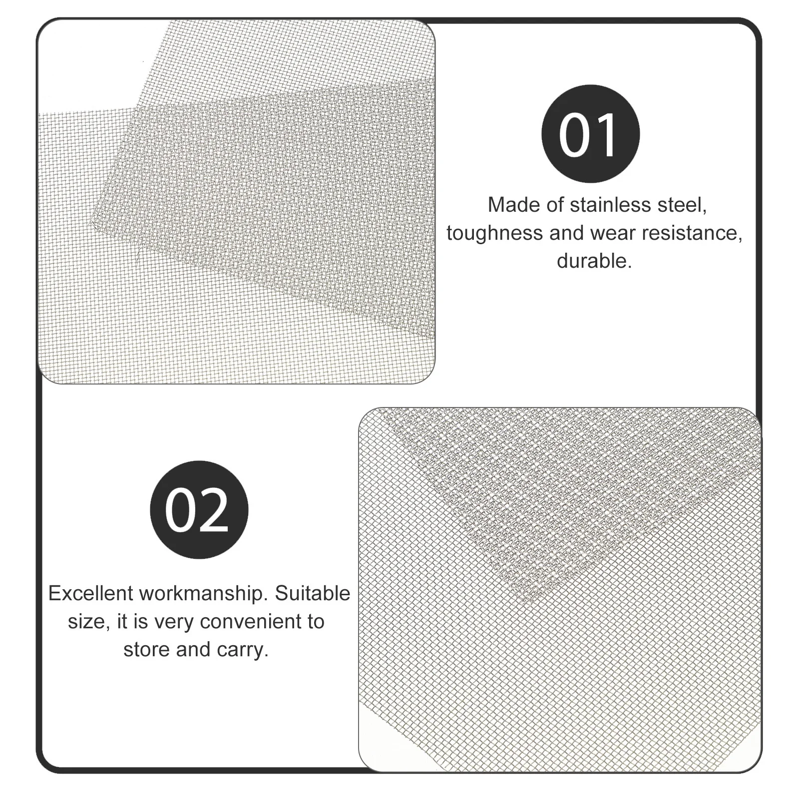 

6pcs Stainless Steel Screen Repair Wire For Diy Projects Metal Screen Mesh Sheets Fine Welding Mesh Gutter Window