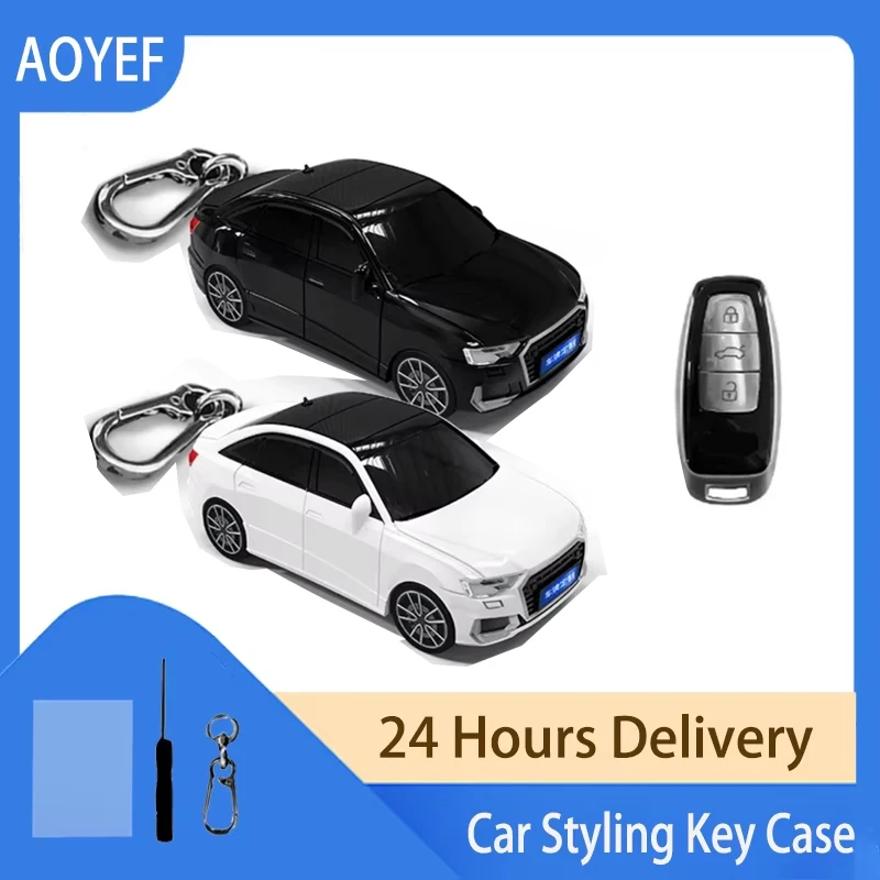 

ABS for A6L Style for Audi Q3 A3 A6l A4l Q8 A5 A6 S4 S5 TT Sedan SUV Models 3 4 Button Smart Car Key Case Cover Fob Accessories