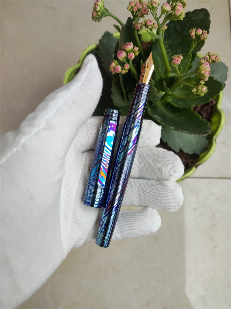 Luxury Titanium Ultra-light NO.6 Nib Assembly Fountain Pen Iridium Hand Polished Nib Ink Pen School Supplies Stationery Writing