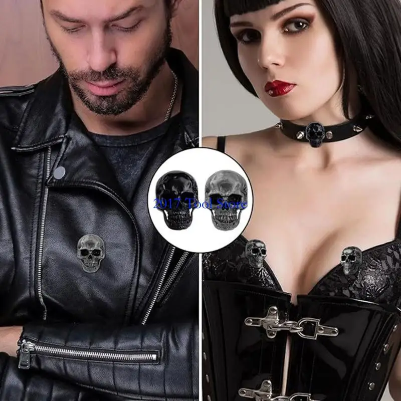 K92A Skull Rivets Studs with Drilling Tool Skeleton Pins Skull Head Button Screws