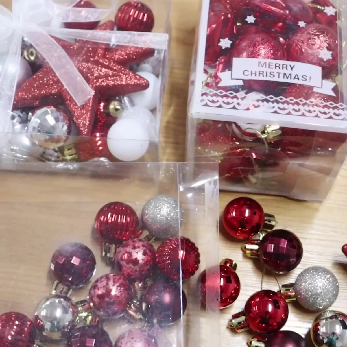 1 коробка набор украшений для рождественской елки красные и белые небьющиеся