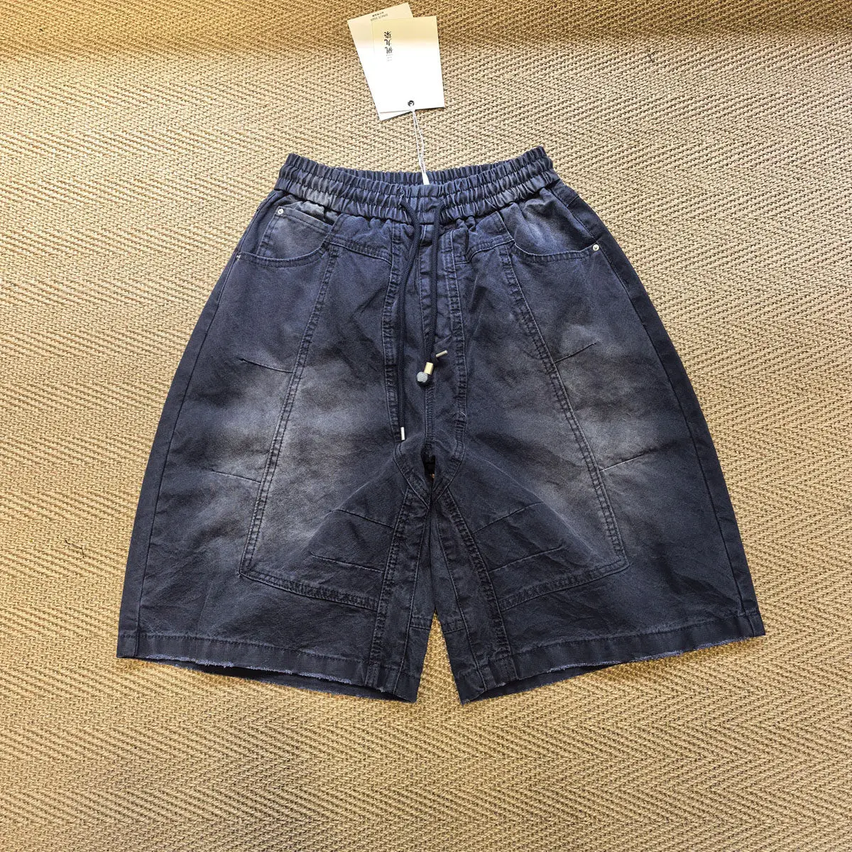 Amekaji Wear Casual Wash Japanese-Style Retro Fashion Trendy Cargo Pants Loose Overknee Shorts Summer