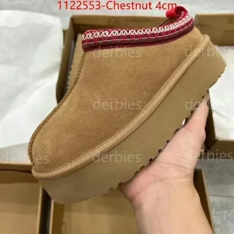 2024 Winter Warm Platform Snow Boots Women's Thick-soled Sheepskin Boots Real Sheepskin Wool Warmer Ladies Heightening Shoes