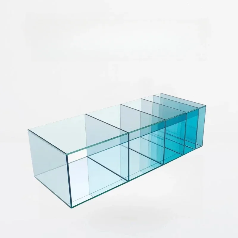 

Italian modern coffee table creative minimalist designer high-end small apartment living room rectangular glass low table