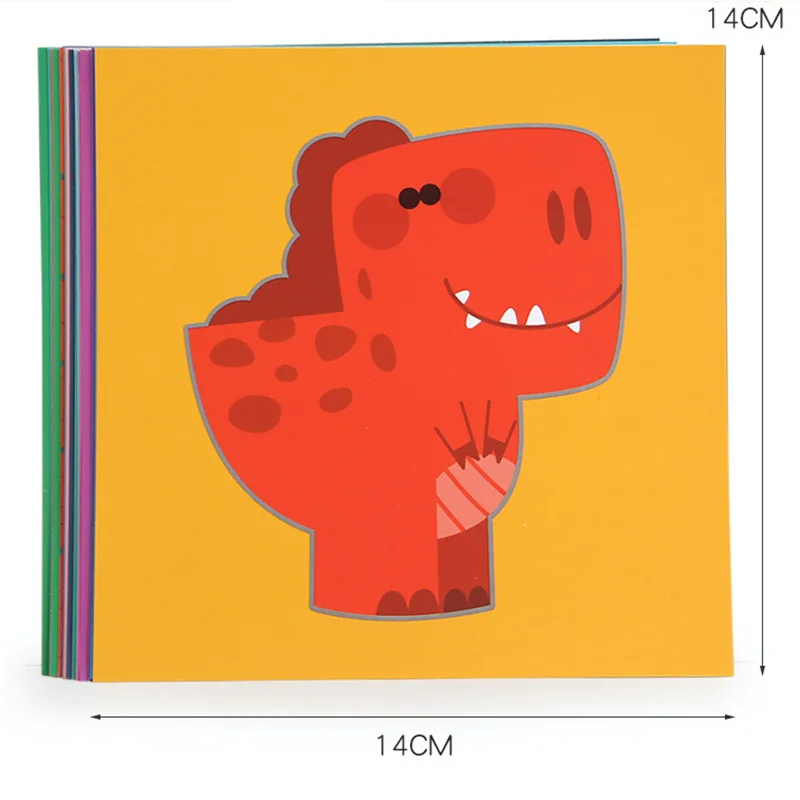 40 szt. Dziecięce Kreskówkowe DIY Kolorowe Papierowe Wycinanki Składanki Zabawki Rękodzieło dla Dzieci Zwierzęta Rękodzieło Papierowe Sztuka Nauka Zabawki Edukacyjne